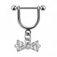 Helix-Piercing-Schmuck Steigbügel Baumelnden Zirkonia Schleife Weiß