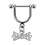 Stirrup Helix Piercing Ring Bar Jewel w/ Dangling White Bowtie Zirconia