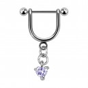 Helix-Piercing-Schmuck Steigb&uuml;gel Baumelnden Cubic Zirkonia Herz Blau