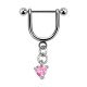 Helix-Piercing-Schmuck Steigbügel Baumelnden Cubic Zirkonia Herz Rosa