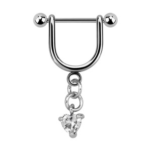 Helix-Piercing-Schmuck Steigbügel Baumelnden Cubic Zirkonia Herz Weiß