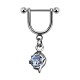 Helix-Piercing-Schmuck Steigbügel Baumelnden Cubic Zirkonia Delfin Blau