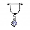 Helix-Piercing-Schmuck Steigb&uuml;gel Baumelnden Zirkonia Sichelf&ouml;rmige Mond Blau