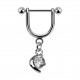 Helix-Piercing-Schmuck Steigbügel Baumelnden Zirkonia Sichelförmige Mond Weiß