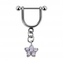 Helix-Piercing-Schmuck Steigb&uuml;gel Baumelnden Cubic Zirkonia Blume Blau