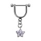 Helix-Piercing-Schmuck Steigbügel Baumelnden Cubic Zirkonia Blume Blau