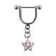 Helix-Piercing-Schmuck Steigbügel Baumelnden Cubic Zirkonia Blume Rosa