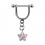Stirrup Helix Piercing Ring Bar Jewel w/ Dangling Pink Star Cubic Zirconia