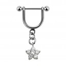 Helix-Piercing-Schmuck Steigb&uuml;gel Baumelnden Cubic Zirkonia Blume Wei&szlig;