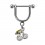 Helix-Piercing-Schmuck Steigb&uuml;gel Baumelnden Kirschen Strass Wei&szlig;