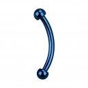 Micro-Augenbrauenpiercing 1.0 mm / 18 G Eloxiert Blau Halbkugeln
