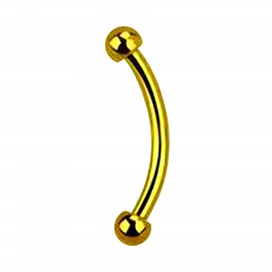 Micro-Augenbrauenpiercing 1.0 mm / 18 G Eloxiert Golden Halbkugeln
