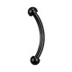 Micro-Augenbrauenpiercing Blackline 1.0 mm / 18 G Eloxiert Schwarz Halbkugeln