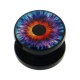 Lobus- / Ohr-Plug Acryl Schwarz Logo Auge Teufel
