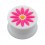 Plug Oreille Silicone Biocompatible Fleur 12 Pétales Rose / Blanc