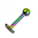 Labret- / Tragus-Piercing Titan Grad 23 Eloxiert Mehrfarbig Kugel