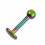 Labret- / Tragus-Piercing Titan Grad 23 Eloxiert Mehrfarbig Kugel