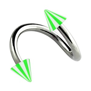 Spiral-Piercing Helix Acryl Spitzen Zweifarbig Grün / Weiß