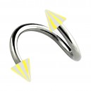 Helix Piercing Twisted Ring w/ Yellow/White Bicolor Spikes