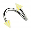 Spiral-Piercing Helix Acryl Spitzen Zweifarbig Gelb / Wei&szlig;