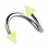 Spiral-Piercing Helix Acryl Spitzen Zweifarbig Gelb / Wei&szlig;