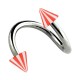 Helix Piercing Twisted Ring w/ Orange/White Bicolor Spikes