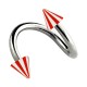 Helix Piercing Twisted Ring w/ Red/White Bicolor Spikes