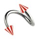 Spiral-Piercing Helix Acryl Spitzen Zweifarbig Rot / Wei&szlig;