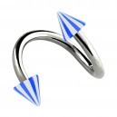 Spiral-Piercing Helix Acryl Spitzen Zweifarbig Dunkelblau / Wei&szlig;