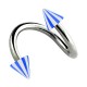 Helix Piercing Twisted Ring w/ Dark Blue/White Bicolor Spikes