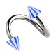 Spiral-Piercing Helix Acryl Spitzen Zweifarbig Dunkelblau / Weiß