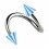 Spiral-Piercing Helix Acryl Spitzen Zweifarbig Hellblau / Wei&szlig;