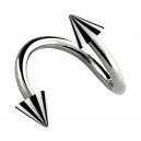 Spiral-Piercing Helix Acryl Spitzen Zweifarbig Schwarz / Wei&szlig;
