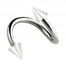 Helix Piercing Twisted Ring w/ White/Transparent Bicolor Spikes