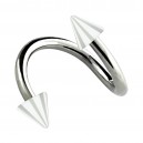 Spiral-Piercing Helix Acryl Spitzen Zweifarbig Wei&szlig; / Transparent