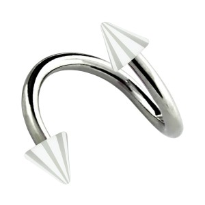 Spiral-Piercing Helix Acryl Spitzen Zweifarbig Wei&szlig; / Transparent
