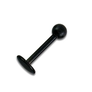 Labret- / Tragus-Piercing Blackline Titan Grad 23 Eloxiert Schwarz Kugel