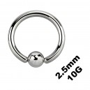2.5mm/10G Big Size CBR/BCR/Genital Piercing Ring