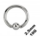 Dickes Genitalpiercing / CBR / BCR-Ring 2.5 mm / 10 G