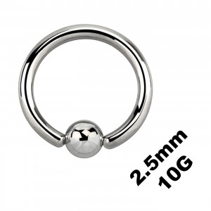 Dickes Genitalpiercing / CBR- / BCR-Ring 2.5 mm / 10 G