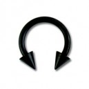 Ohr- / Tragus-Piercing Blackline Titan Grad 23 Eloxiert Schwarz Zwei Spitzen