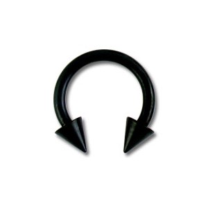 Ohr- / Tragus-Piercing Blackline Titan Grad 23 Eloxiert Schwarz Zwei Spitzen