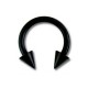 Ohr- / Tragus-Piercing Blackline Titan Grad 23 Eloxiert Schwarz Zwei Spitzen