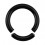 3.2mm/8G Black Anodized Blackline Big Size Segment/Genital Piercing Ring