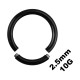 Dickes Genitalpiercing / Segment-Ring Blackline Eloxiert Schwarz 2.5 mm / 10 G