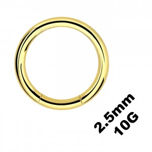 Dickes Genitalpiercing / Segment-Ring Eloxiert Golden 2.5 mm / 10 G