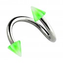 Spiral-Piercing Helix Acryl Spitzen Karierten Grün / Weiß