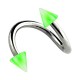 Helix Piercing Twisted Ring w/ Green/White Checkered Spikes