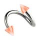 Helix Piercing Twisted Ring w/ Orange/White Checkered Spikes