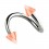 Spiral-Piercing Helix Acryl Spitzen Karierten Orange / Wei&szlig;